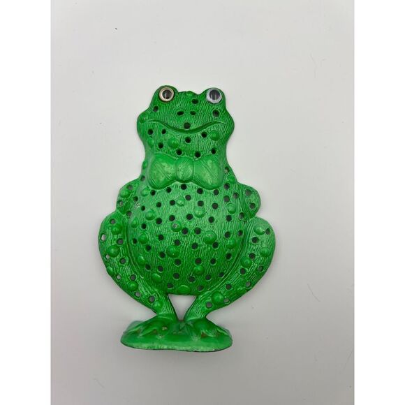 Vintage Green Frog Decorative Garden Ornament Handcrafted Ceramic Toad Figurine - Picture 1 of 7